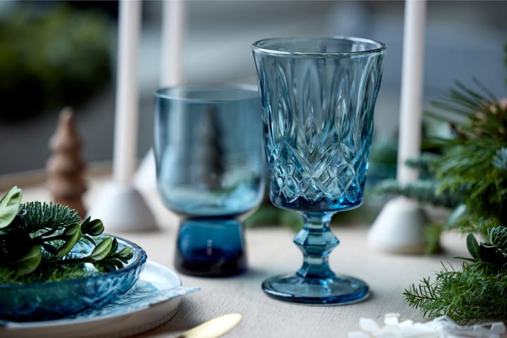 Verres à vin Sorrento 29 cl, lot de 4, Bleu Lyngby Glas