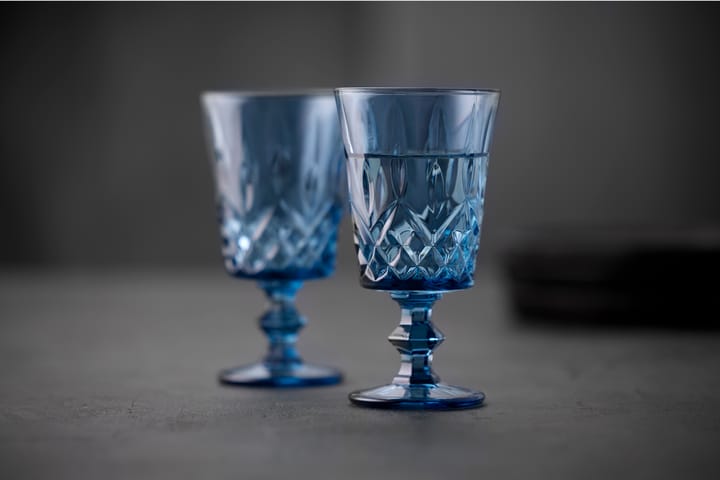 Verres à vin Sorrento 29 cl, lot de 4, Bleu Lyngby Glas