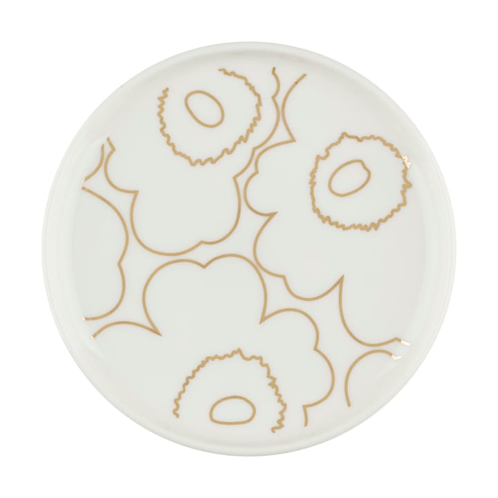 Assiette Piirto Oiva Unikko Ø13,5 cm - White-gold - Marimekko