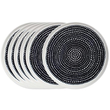 Assiette Räsymatto 20 cm lot de 6 noir petits pos - undefined - Marimekko