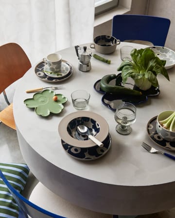 Assiette Unikko Ø20,5 cm - White-light grey-sand-dark blue - Marimekko