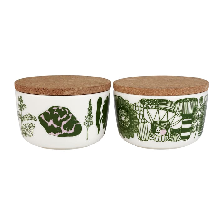 Bol Elokuun Varjot 25 cl Lot de 2, Blanc-vert-rose Marimekko