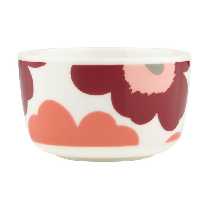 Bol Unikko 2,5 dl - White-dark cherry-salmon red - Marimekko