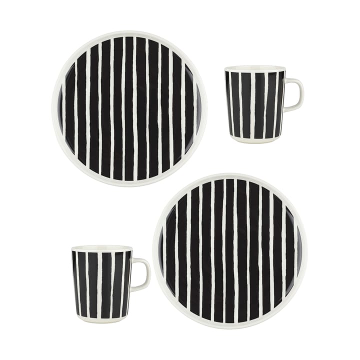 Ensemble petit-déjeuner Oiva Piccolo, 4 pièces - White-black - Marimekko