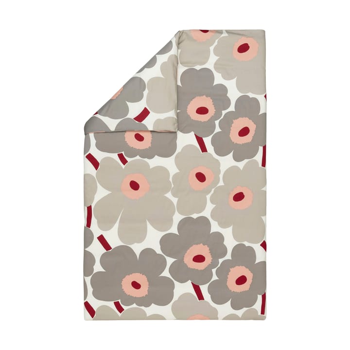 Housse de couette Unikko en satin 150x210 cm, Off white-warm grey-pink Marimekko