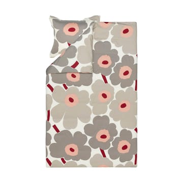 Housse de couette Unikko en satin 150x210 cm - Off white-warm grey-pink - Marimekko