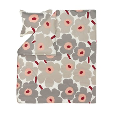 Housse de couette Unikko en satin 240x220 cm - Off white-warm grey-pink - Marimekko