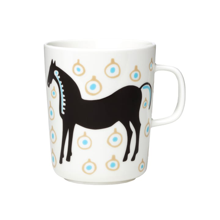 Mug Musta Tamma 25 cl, Blanc-marron-beige Marimekko