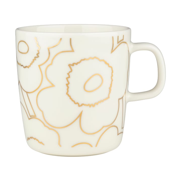 Mug Piirto Unikko 4 dl - White-gold - Marimekko