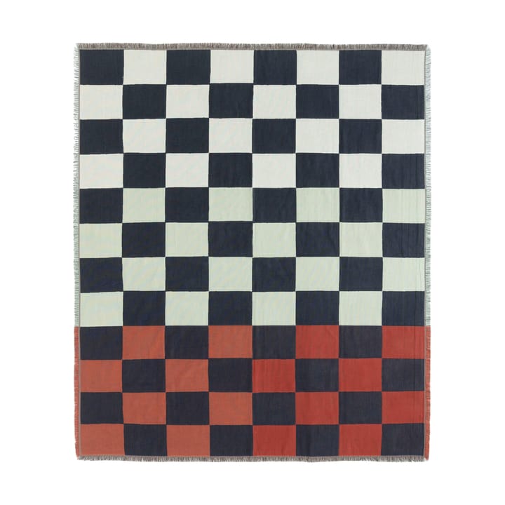 Plaid Kukko ja Kana 130x170 cm, Off white- dark blue-Orange red Marimekko