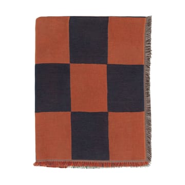 Plaid Kukko ja Kana 130x170 cm - Off white- dark blue-Orange red - Marimekko