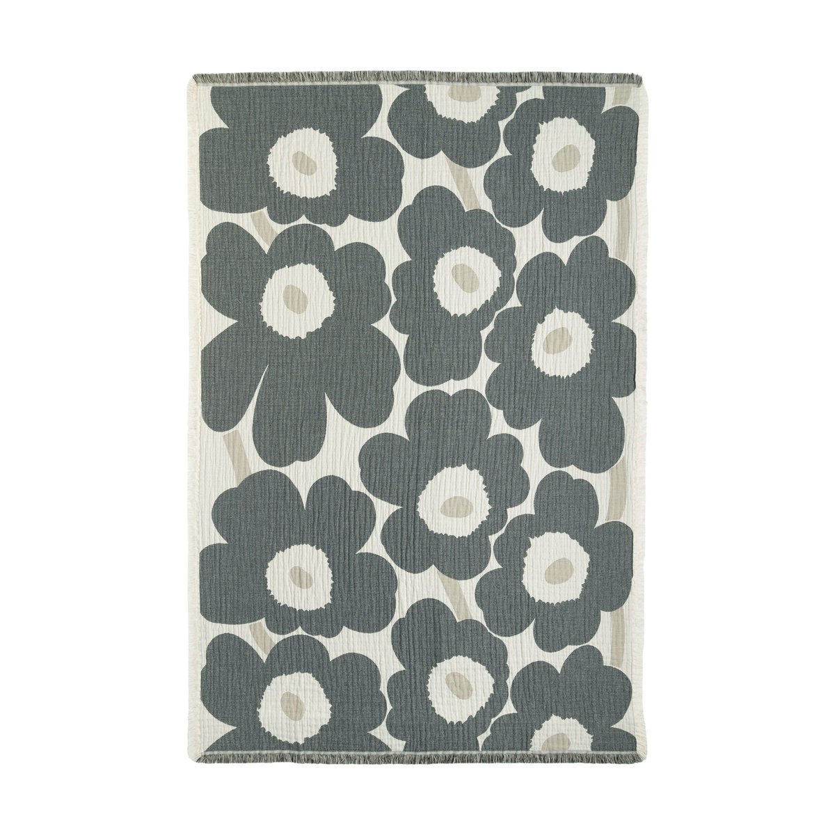 Marimekko Plaid Unikko 150x220 cm Off white-charcoal-sand