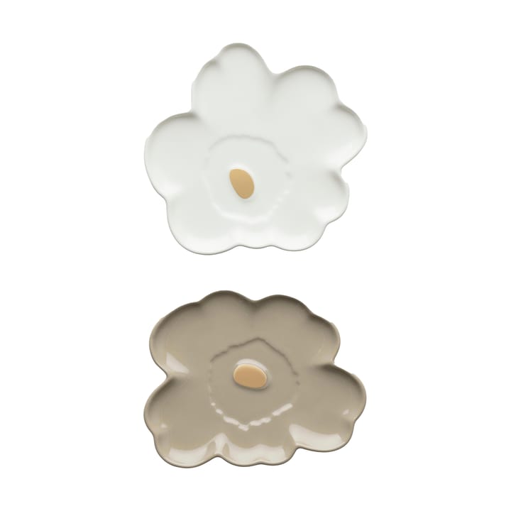 Plat Unikko 13 cm, 2 pièces - Terra-white-gold - Marimekko