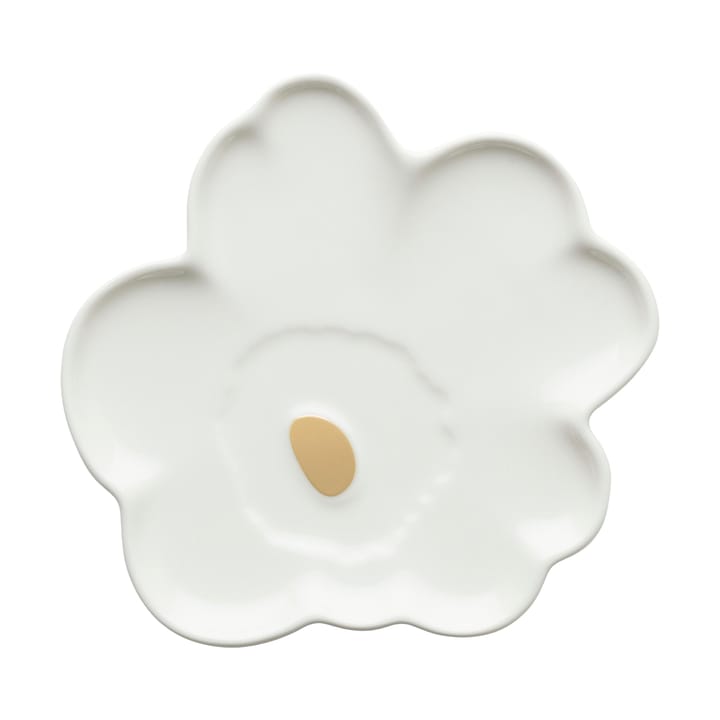 Plat Unikko Shape 20 cm - White-gold - Marimekko