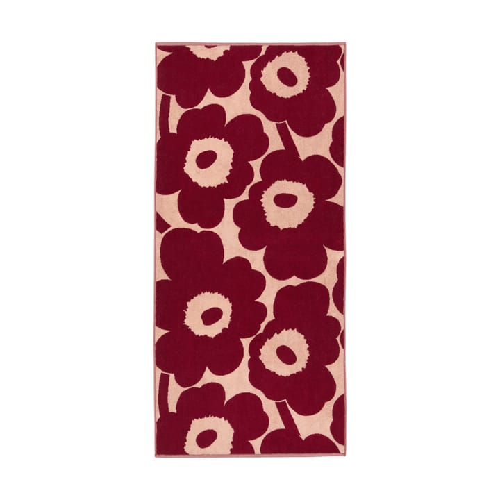 Serviette de bain Unikko 70x150 cm - Pink-dark cherry - Marimekko