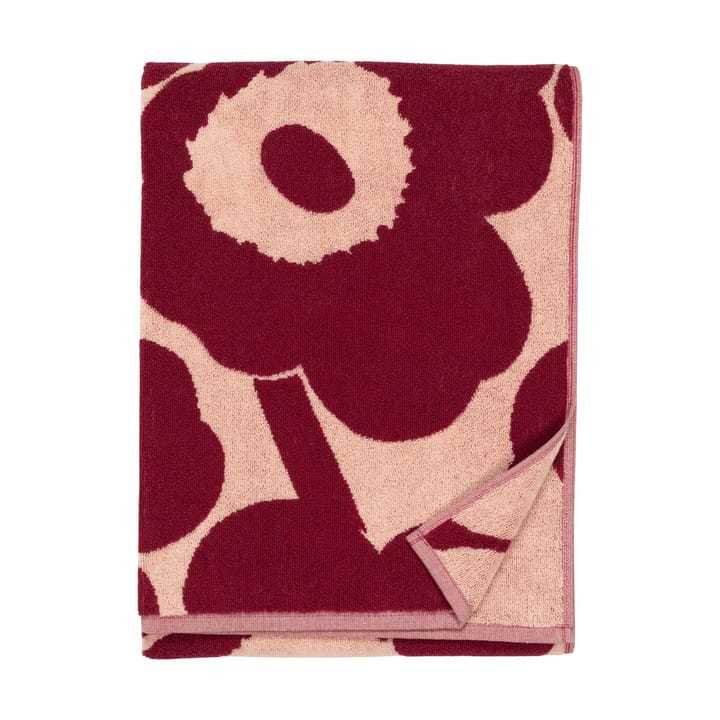 Serviette de bain Unikko 70x150 cm - Pink-dark cherry - Marimekko