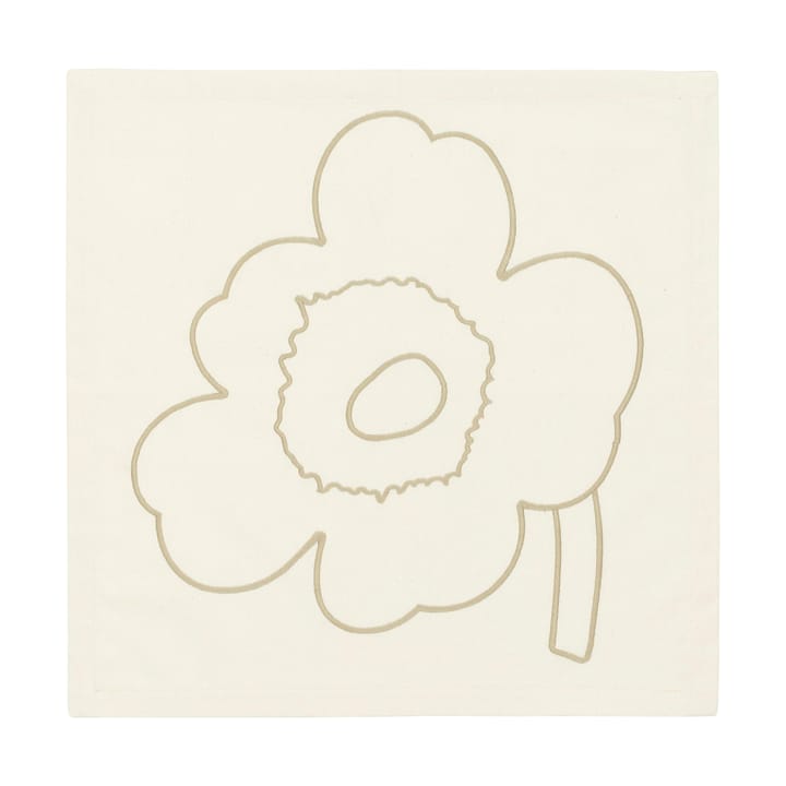 Serviette en coton Piirto Unikko pack de 3 - Off white-straw - Marimekko