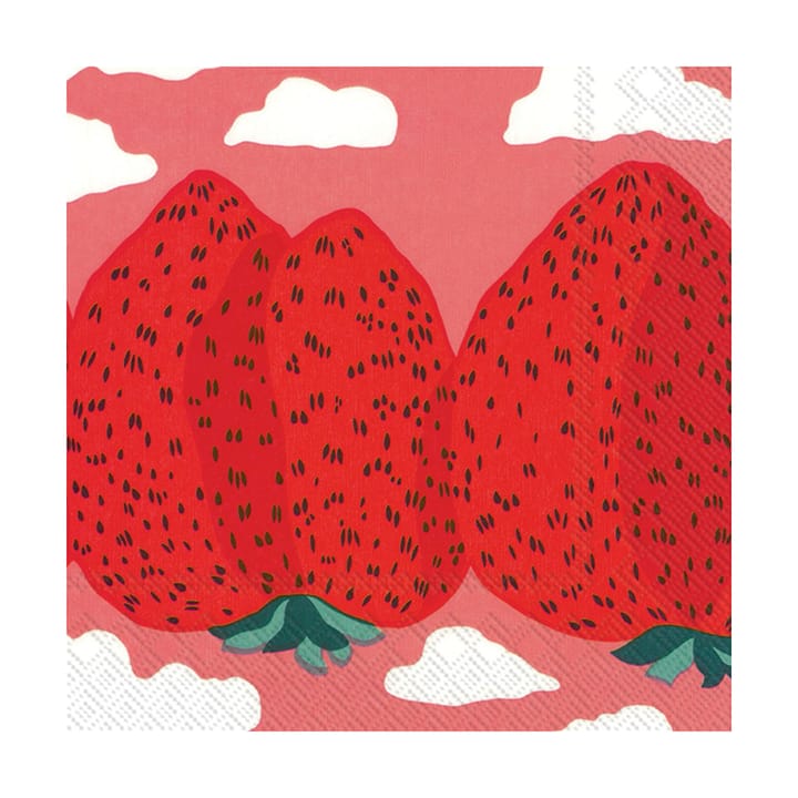 Serviettes Mansikkavuoret 33x33 cm, Pack de 20, Rosier Marimekko