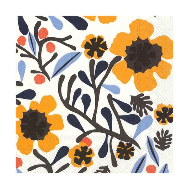 Serviettes Mykerö 33x33 cm, Pack de 20 - Blanc-jaune - Marimekko