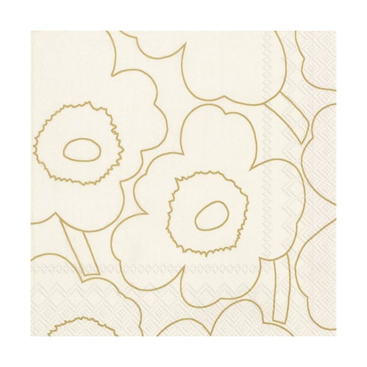 Serviettes Piirto Unikko 33x33 cm , Pack de 20, Or Marimekko