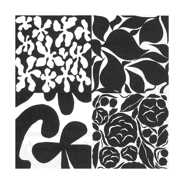 Serviettes Ruudut 33x33 cm, Pack de 20, Noir Marimekko