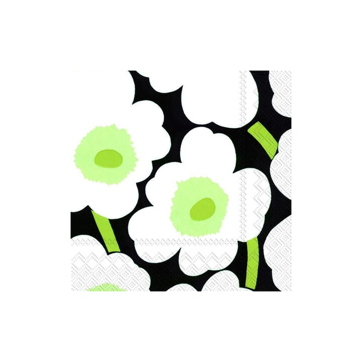 Serviettes Unikko 33x33 cm, Lot de 21 - Blanc-noir - Marimekko