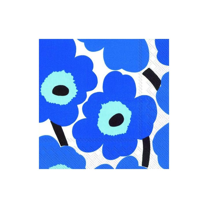 Serviettes Unikko 33x33 cm, Lot de 21 - Bleu - Marimekko