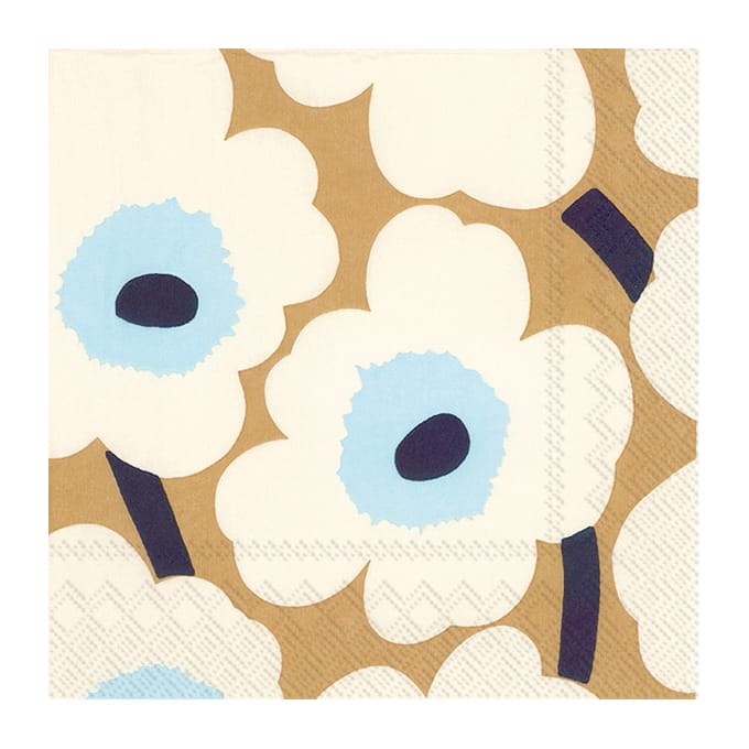 Serviettes Unikko 33x33 cm, Lot de 21 - Cream gold - Marimekko