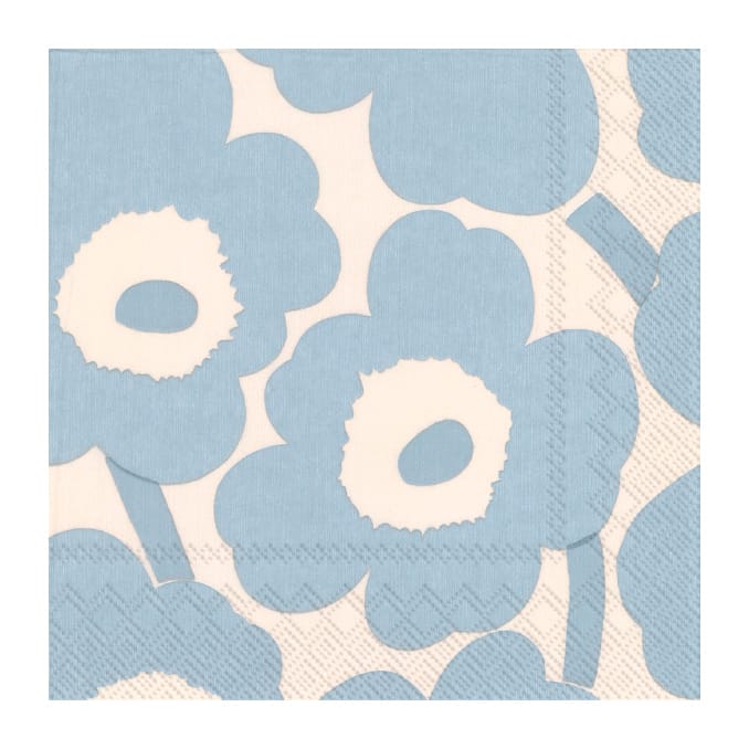 Serviettes Unikko 33x33 cm, Lot de 21 - Cream light blue - Marimekko