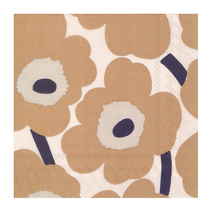 Serviettes Unikko 33x33 cm, Lot de 21 - Cream linen - Marimekko