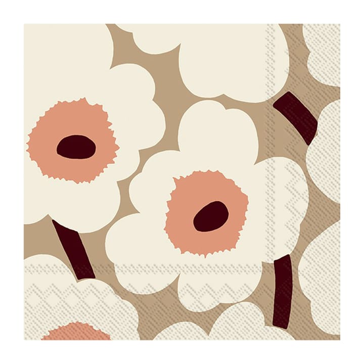 Serviettes Unikko 33x33 cm, Lot de 21 - Cream - Marimekko