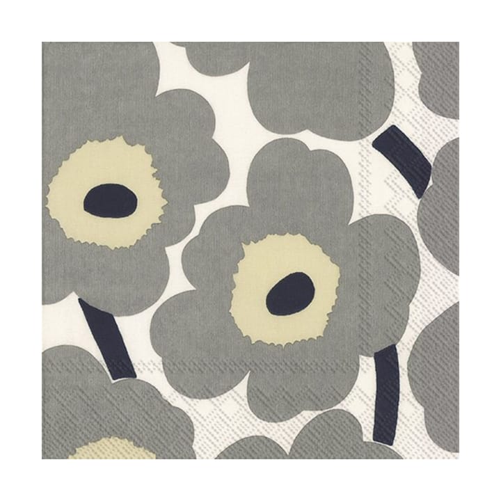 Serviettes Unikko 33x33 cm, Lot de 21 - Gris-blanc - Marimekko