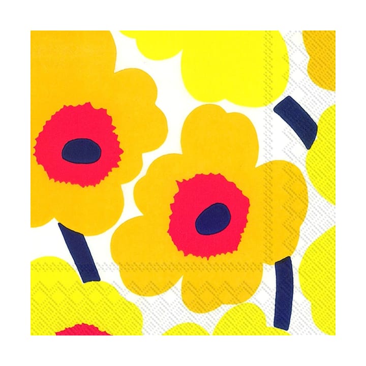 Serviettes Unikko 33x33 cm, Lot de 21, Jaune foncé Marimekko