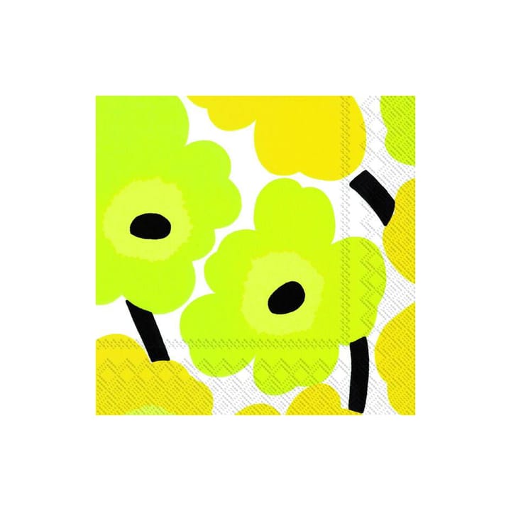 Serviettes Unikko 33x33 cm, Lot de 21 - Jaune - Marimekko