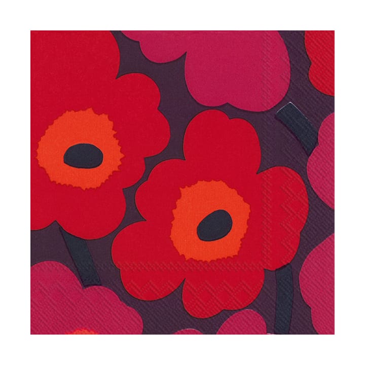 Serviettes Unikko 33x33 cm, Lot de 21 - Mauve - Marimekko