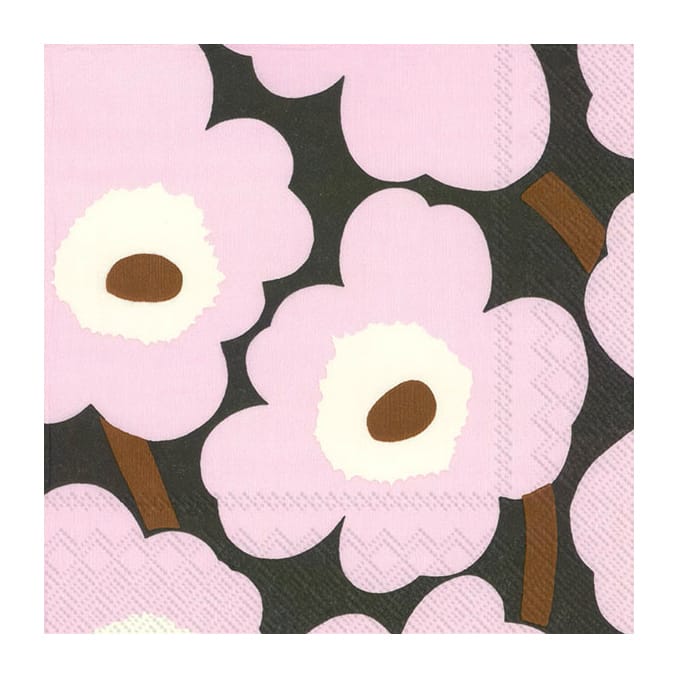 Serviettes Unikko 33x33 cm, Lot de 21 - Rose - Marimekko