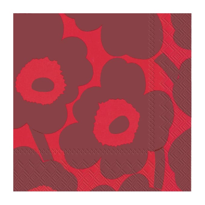 Serviettes Unikko 33x33 cm, Lot de 21 - Rouge-rouge - Marimekko