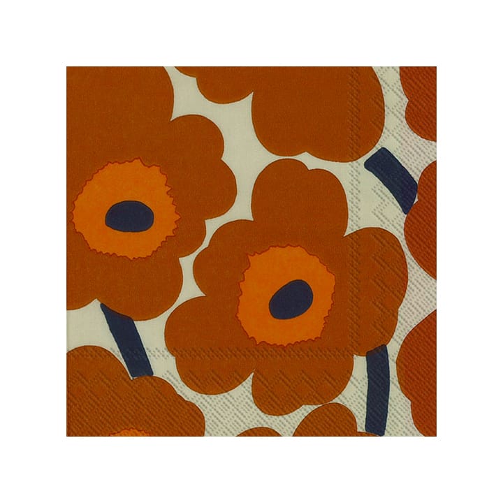 Serviettes Unikko 33x33 cm, Lot de 21 - Terracotta - Marimekko