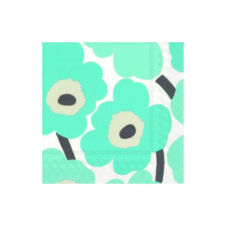 Serviettes Unikko 33x33 cm, Lot de 21 - Turquoise - Marimekko