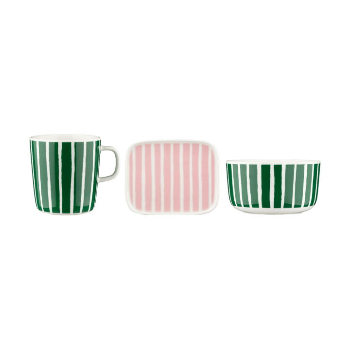 Set de petit-déjeuner Piccolo 3 pièces - Vert-rose - Marimekko