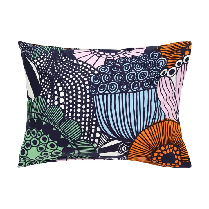 Taie d'oreiller Siirtolapuutarha 50x60 cm - White-dark blue-orange - Marimekko