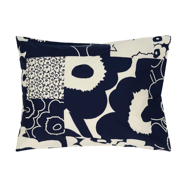 Taie d'oreiller Unikko kollaasi 50x60 cm - Off-white-dark blue - Marimekko