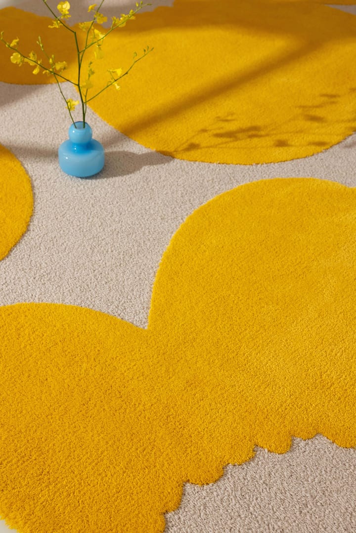 Tapis en laine Iso Unikko, Yellow, 170x240 cm Marimekko