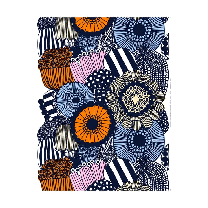 Tissu Siirtolapuutarha - White-yellow-orange-light blue - Marimekko