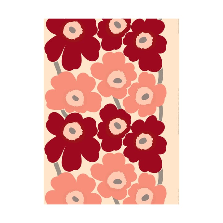 Tissu Unikko, Dark cherry-rosa Marimekko