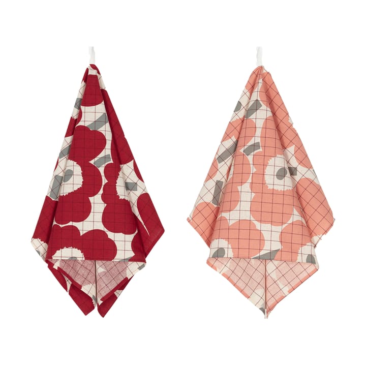 Torchon Pieni Unikko lot de 2 - Rose-grey - Marimekko