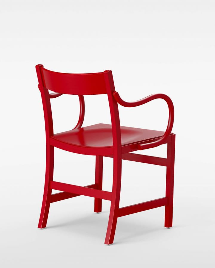 Fauteuil Waiter XL, Hêtre verni rouge Massproductions