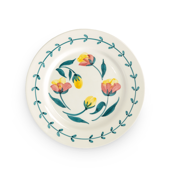 Assiette plate Flowers tulips Ø28 cm - Blanc - Mateus