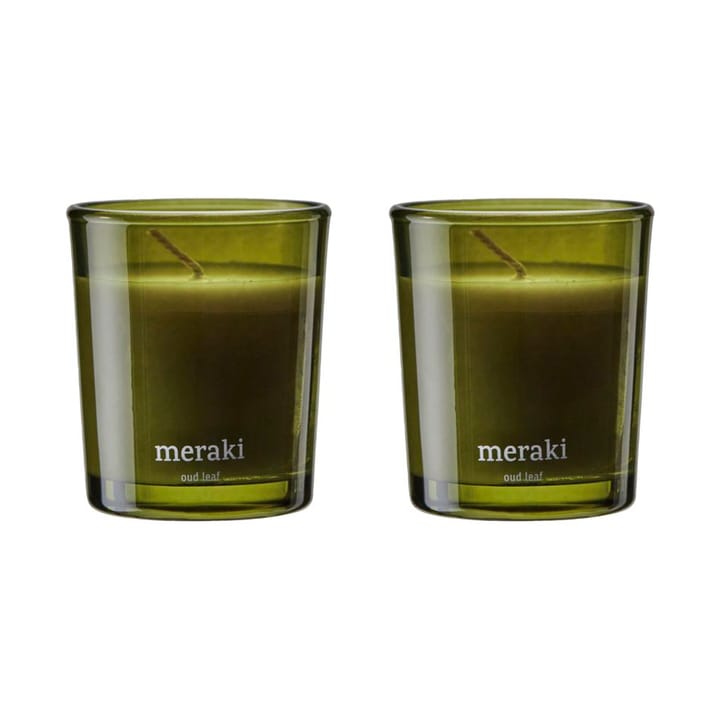 Bougie parfumée Meraki 12 heures lot de 2, Feuille d'Oud Meraki