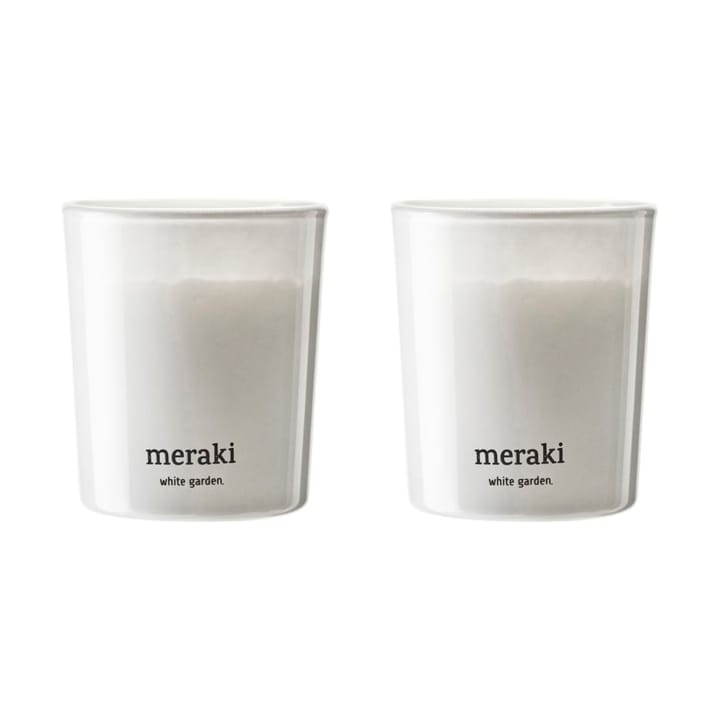 Bougie parfumée Meraki 12 heures lot de 2 - Jardin blanc - Meraki